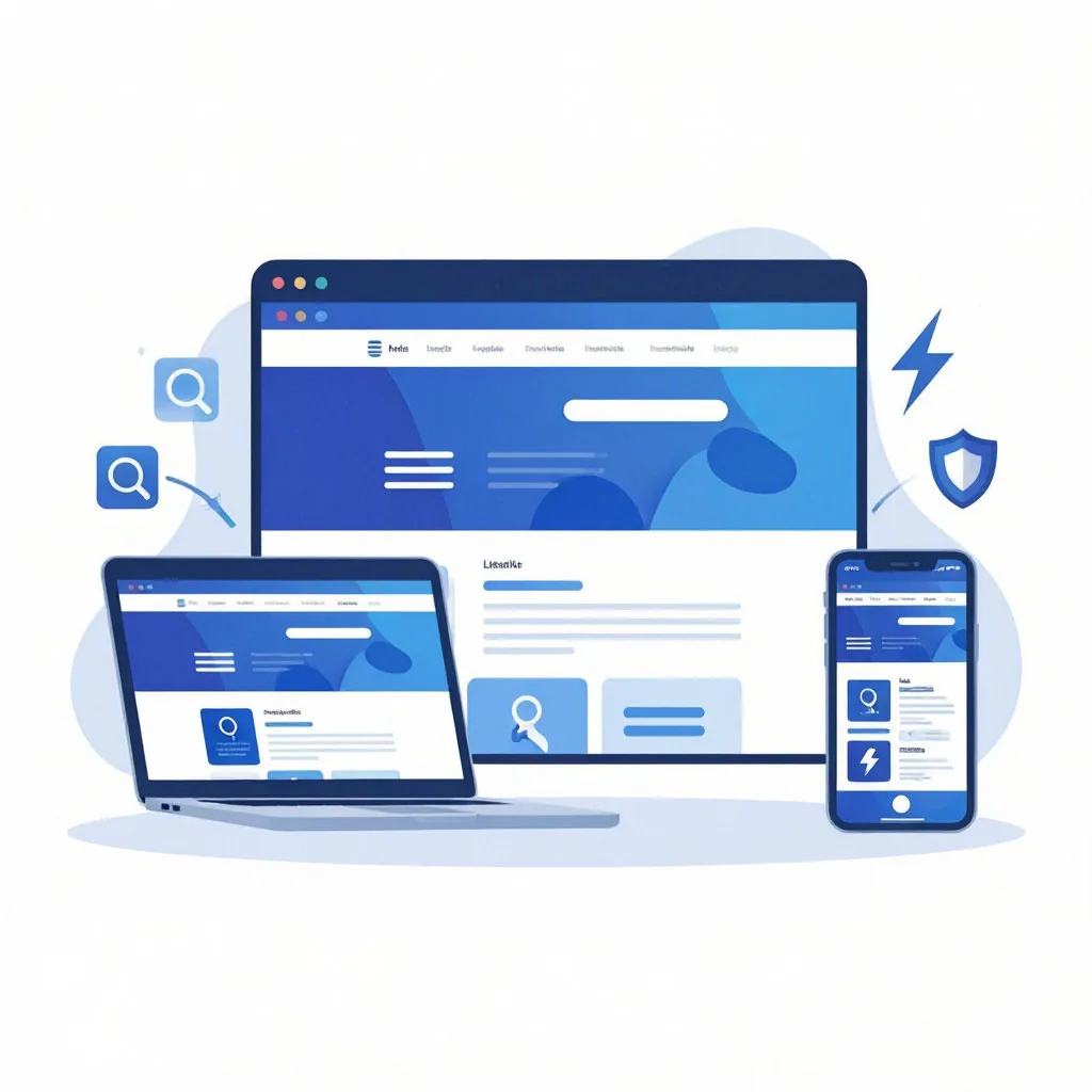 Разработка корпоративного сайта: макет на экранах ноутбука и смартфона